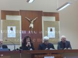 da sinistra:serigio Cicatelli, Rosa Grano, S.E. Mons. Francesco Marino, don Virgilio Marone
